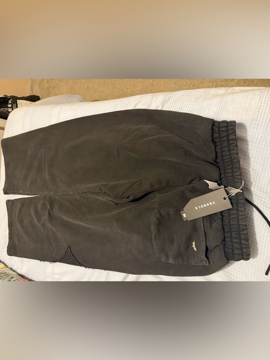 YoungLA Black Sweatpants with Bat Applique - Picture 2 of 4